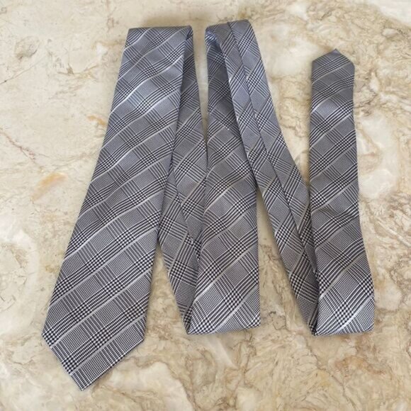 MEXX 100% Silk Houndstooth Skinny Tie - Picture 1 of 6